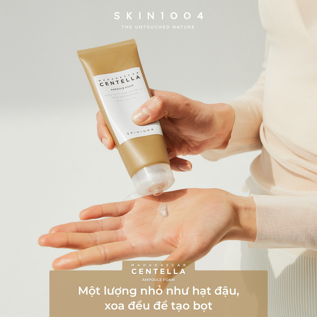 Bộ 4 Sản Phẩm Giảm Mụn Skin1004 Madagascar Centella (Sữa Rửa Mặt + Serum + Kem dưỡng + Kem Chống Nắng)