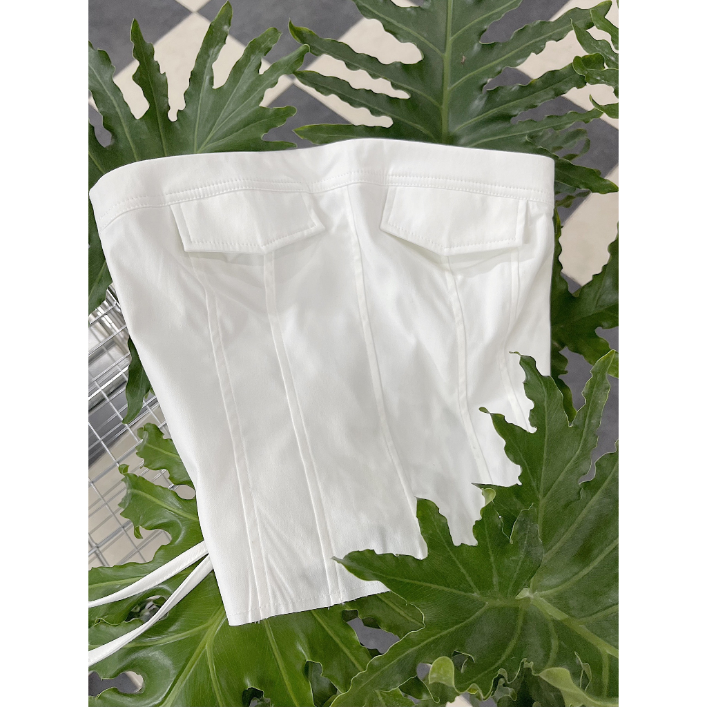 Áo ống áo quây nắp túi kèm thắt dây lưng GemBoutique- Nami top