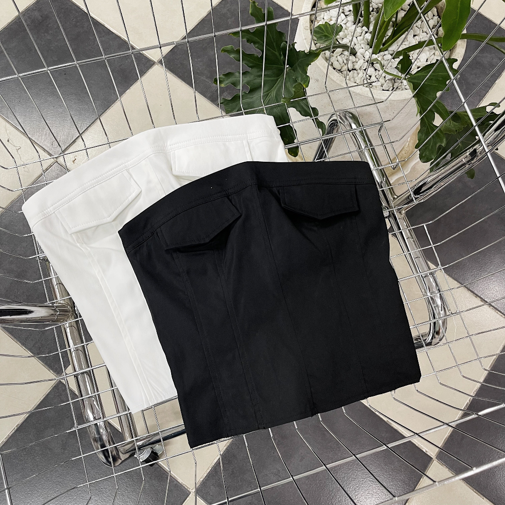 Áo ống áo quây nắp túi kèm thắt dây lưng GemBoutique- Nami top