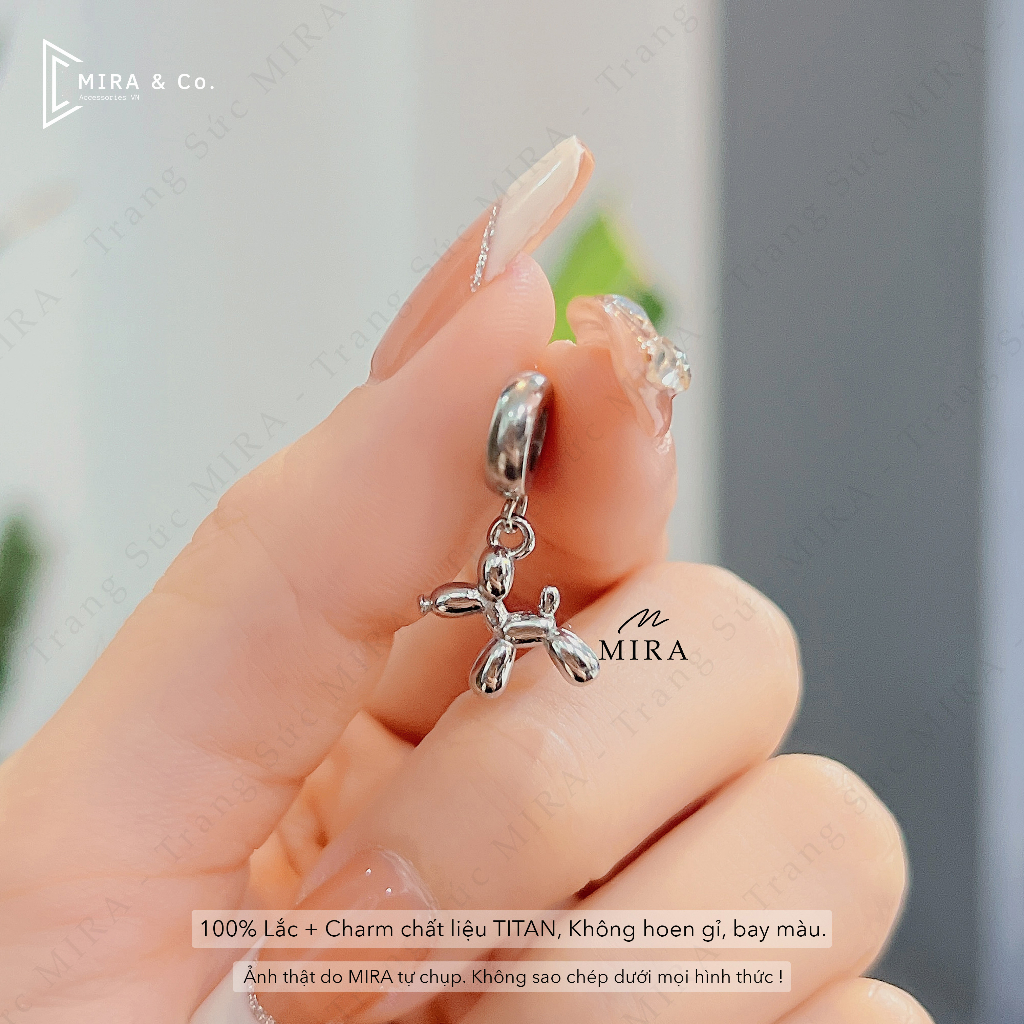 TITAN Charm, Hạt Pan MIRA & Co. - CHT14 Charm Cún Brick Treo, Chất Liệu TITAN Không Hoen Gỉ, Bay Màu MIRA STORE