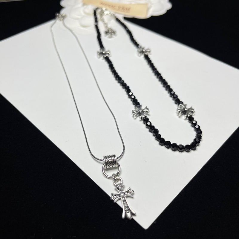 Set choker nữ dây 2 vòng chrome heart siêu hot cao cấp, vòng cổ nữ cá tính cực sang