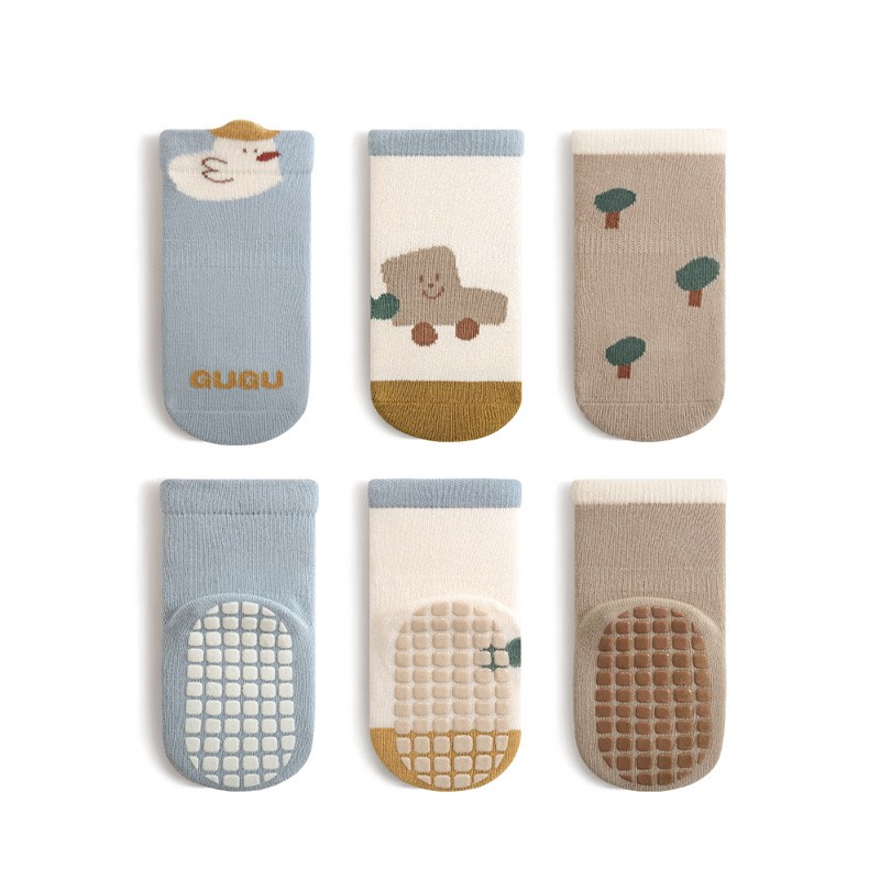 SET 3 Tất vớ cho bé trai bé gái, Tất cao cổ cho bé chống trơn nhiều hình đáng yêu NEMO BABY thoáng khí êm chân 3TDV