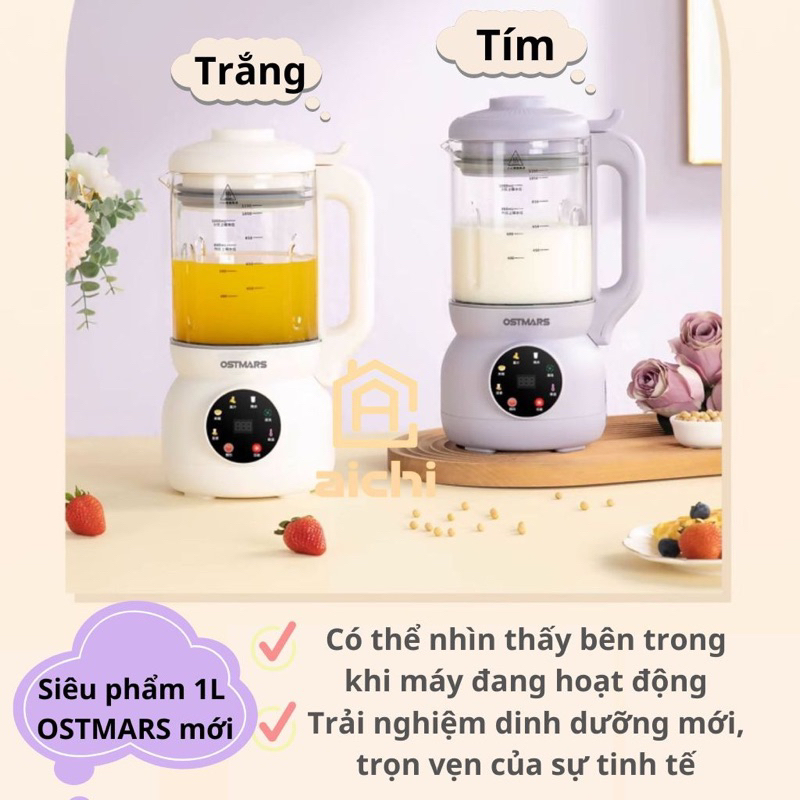 Máy làm sữa hạt OSTMARS  1200ml Bản Tiếng Việt