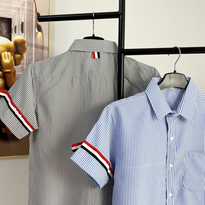 Áo sơ mi nam đẹp tay ngắn kiểu BBR 2 màu họa tiết giá rẻ AHFASHION