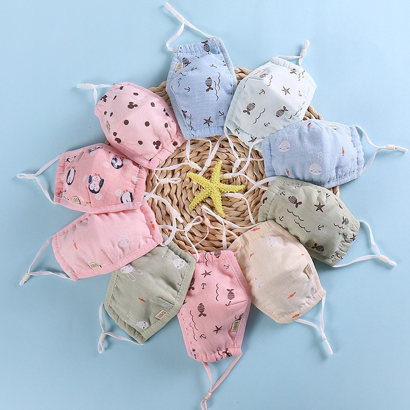 Khẩu trang xô kháng khuẩn 4 lớp cho bé trai bé gái có túi zip