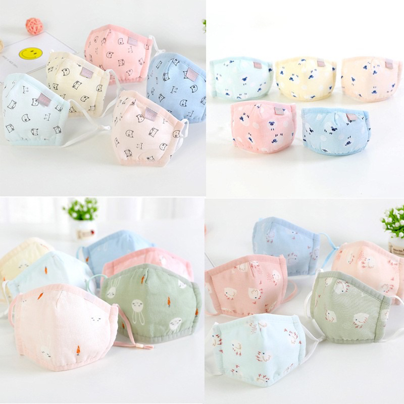 Khẩu trang xô kháng khuẩn 4 lớp cho bé trai bé gái có túi zip