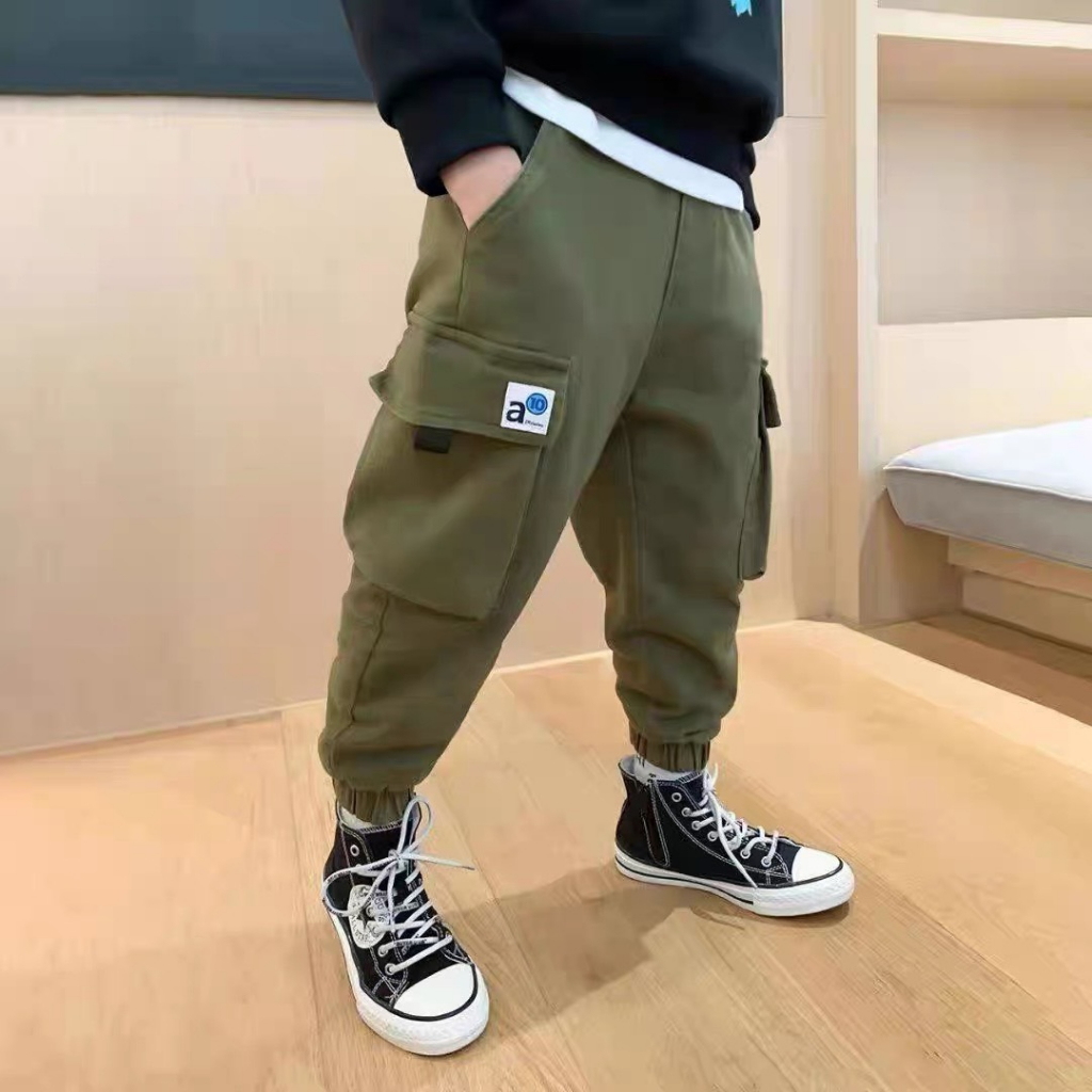 Quần nỉ thu đông túi hộp cho bé trai chữ "A" 18-48kg.Chất vải da cá mềm.phong cách năng động.BT22