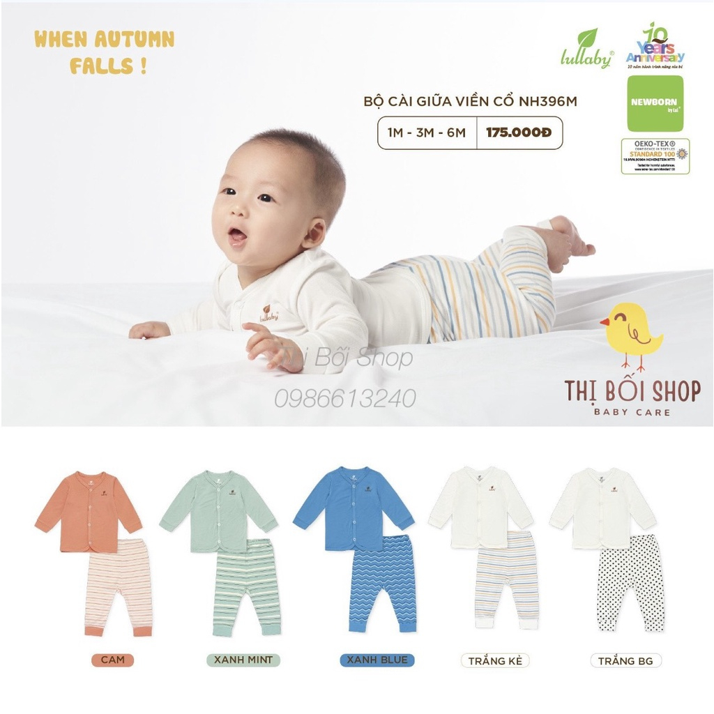 Bộ sơ sinh cài giữa petit mềm mịn Lullaby NH396M