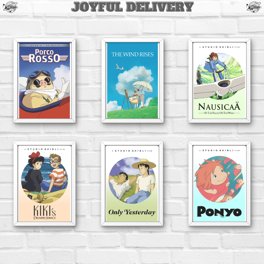 Poster dán tường, ảnh dán tường phim hoạt hình Ghibli Vô diện decor phòng chống nước bền màu khổ A4