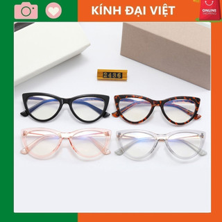 Kính mắt mèo nữ gọng kim loại bền đẹp chống UV400 phong cách thời trang cho nữ 2436