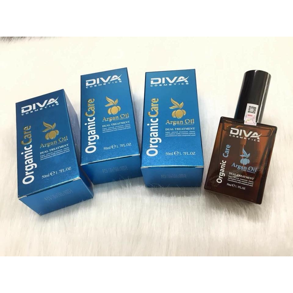 Tinh Dầu dưỡng tóc Diva Argan Oil 50ml ngăn gãy rụng serum tóc uốn nhuộm khô xơ phục hồi hư tổn tinh chất chăm sóc