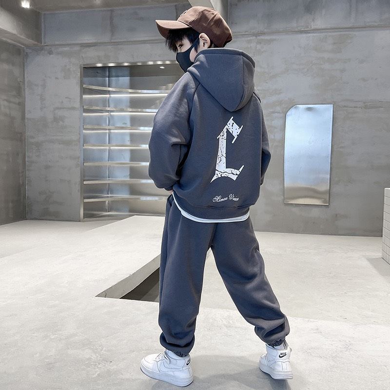 Bộ nỉ hoodie bé trai chữ "L" 18-48kg.Vải nỉ bông dày dặn,ấm áp.BT20