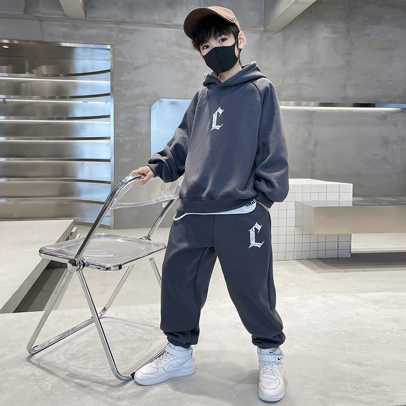 Bộ nỉ hoodie bé trai chữ "L" 18-48kg.Vải nỉ bông dày dặn,ấm áp.BT20