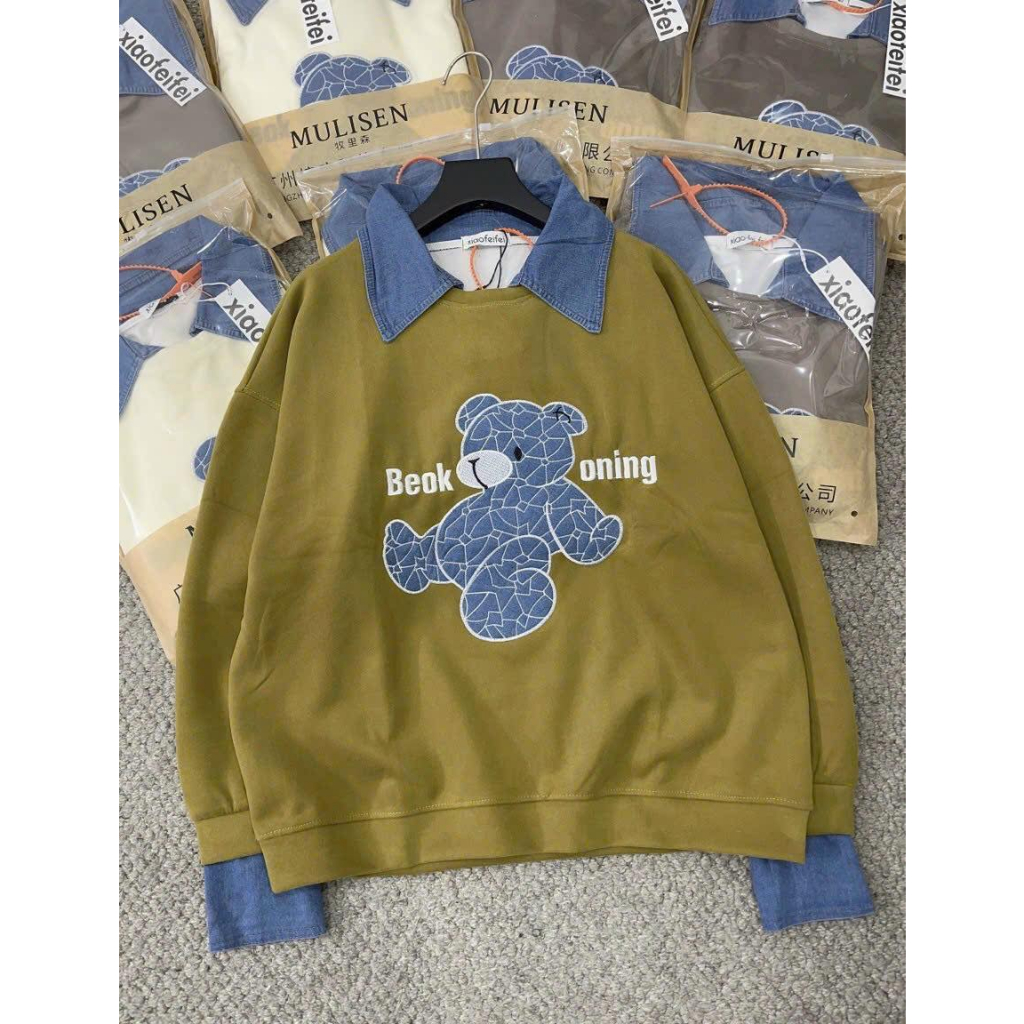 Áo Nỉ 2 da phối denim