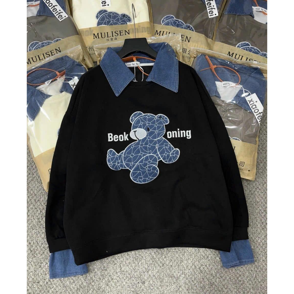 Áo Nỉ 2 da phối denim