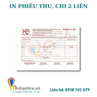Phiếu thu chi 2 liên, in phiếu thu chi, phiếu thu in theo yêu cầu giá rẻ và chất lượng – innhanhre.vn