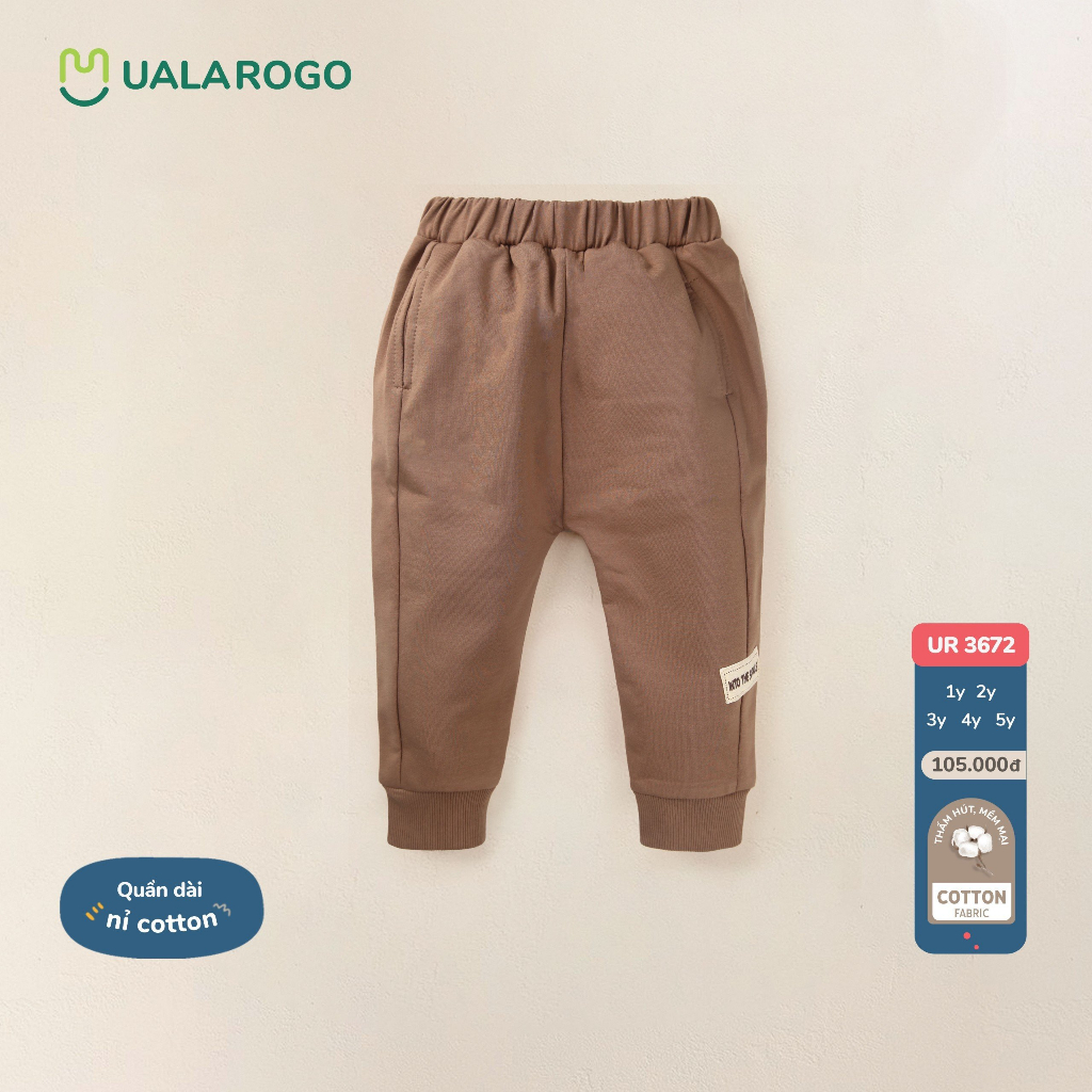Quần nỉ UALA ROGO vải nỉ vừa thu đông bé trai bé gái Ualarogo 3672