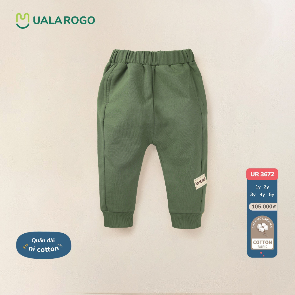 Quần nỉ UALA ROGO vải nỉ vừa thu đông bé trai bé gái Ualarogo 3672