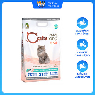 Thức ăn hạt khô catsrang túi bao 5kg, hạt thức ăn cho mèo thơm ngon hấp dẫn - leo petshop