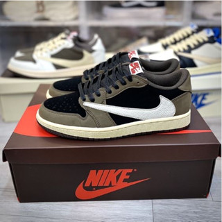 Giày Air Jordan TRAVIS SCOTT Thấp Cổ Nâu Đen, Xanh Đen, Nâu Trắng - Giày Travis Scott BẢN CAO CẤP Fullbox Biul + Dây