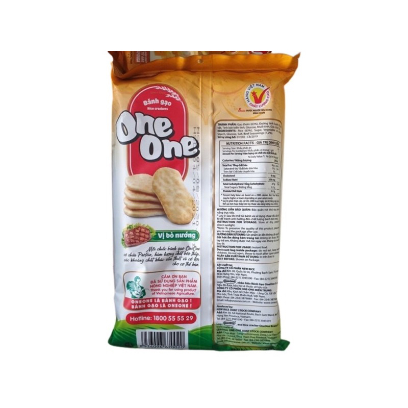 Bánh gạo One One vị bò nướng gói 150g