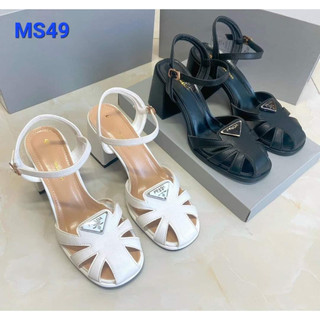 Sandal dép quai hậu Prada mũi rọ, 3cm,5cm,7cm Giày sandal nữ bít mũi rọ xăng đan chiến binh