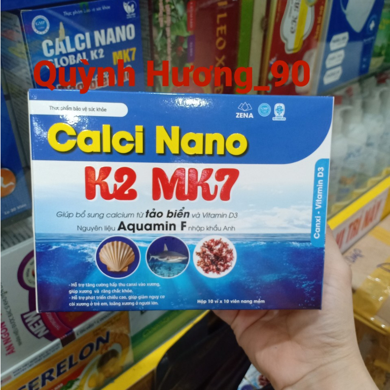 Viên uống CALCI NANO K2 MK7 hộp 100 viên giúp bổ sung canxi cho xương chắc khỏe