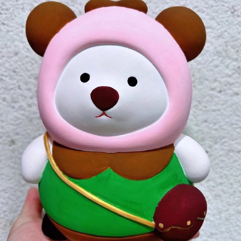 Tô Tượng Thạch Cao Gấu béo, gấu đeo túi siêu xinh