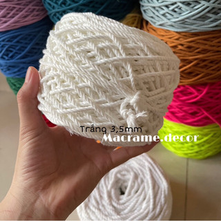 Dây thắt macrame cotton trắng tinh