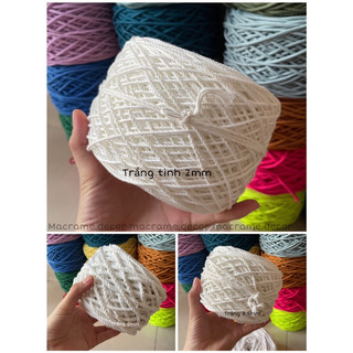 Dây thắt macrame cotton trắng tinh