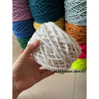Dây thắt macrame cotton trắng tinh