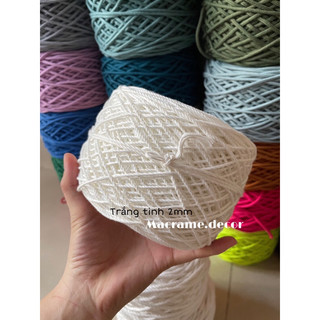 Dây thắt macrame cotton trắng tinh