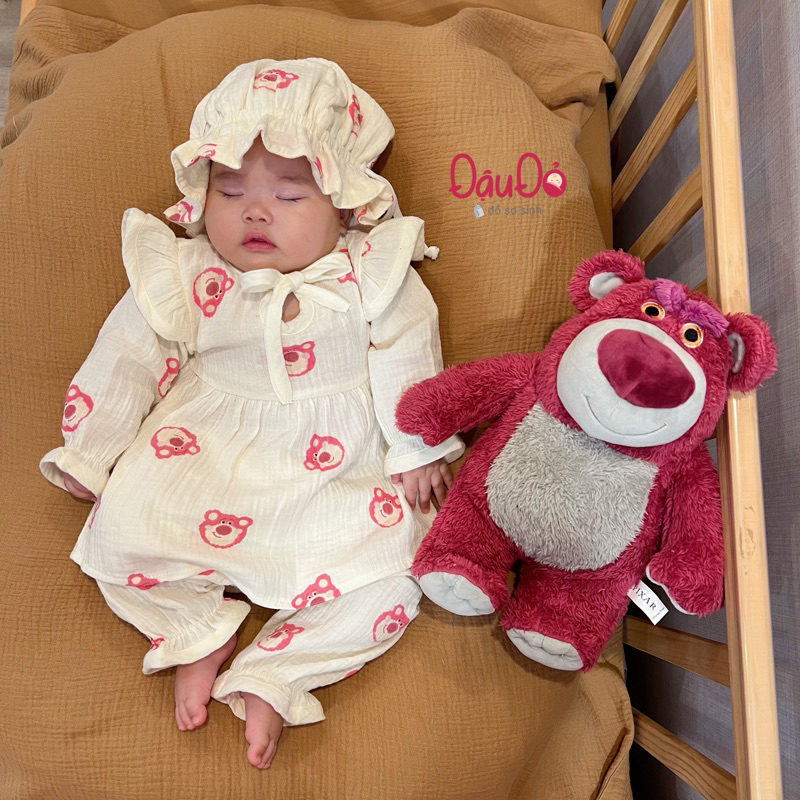 🎁🎁 Size 1-3m,3-6m Bộ Dài Tay Cánh Tiên Bé Gái Vải Sợi Tre