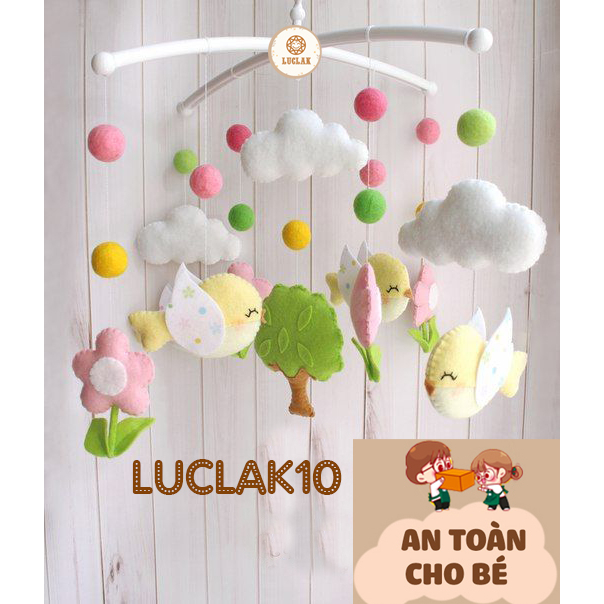 Đồ chơi treo nôi cũi cho bé Luclak nhiều màu rực rỡ giúp tăng kích thích thị giác