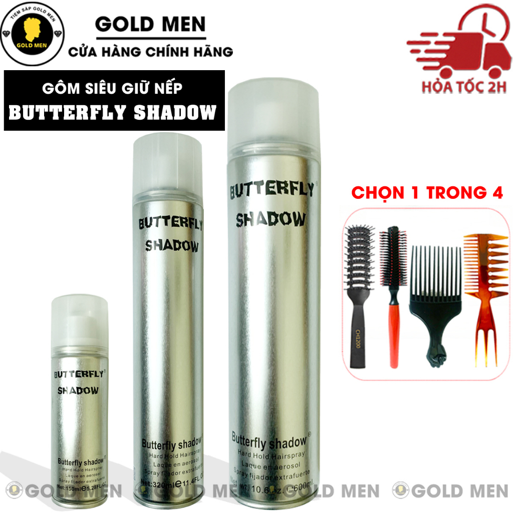 Gôm xịt tóc Butterfly Shadow 150ml-320ml-600ml chính hãng