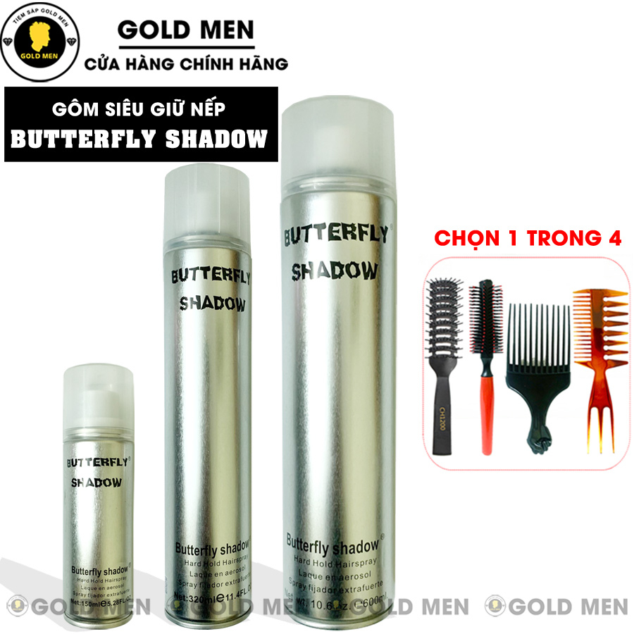 Gôm xịt tóc Butterfly Shadow 150ml-320ml-600ml chính hãng