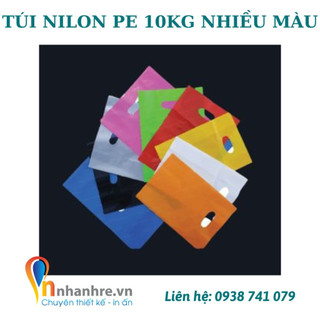 Túi , túi nilong , 10kg túi nilon PE trơn bóng nhiều màu nhiều size giá rẻ - INNHANHRE