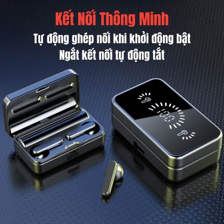 Tai Nghe Không Dây S20 - Bluetooth 5.3 Cao Cấp, Cảm Biến Vân Tay Nhạy, Tích Hợp Gương Và Màn Hình LED, Âm Thanh Hay
