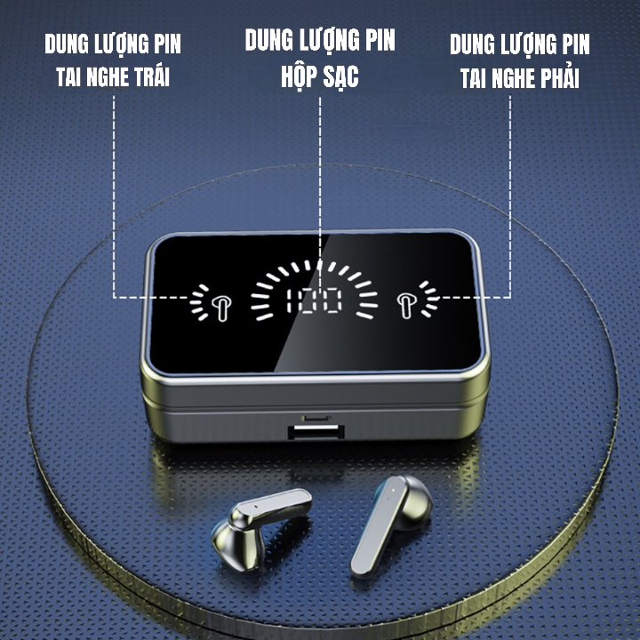 Tai Nghe Không Dây S20 - Bluetooth 5.3 Cao Cấp, Cảm Biến Vân Tay Nhạy, Tích Hợp Gương Và Màn Hình LED, Âm Thanh Hay