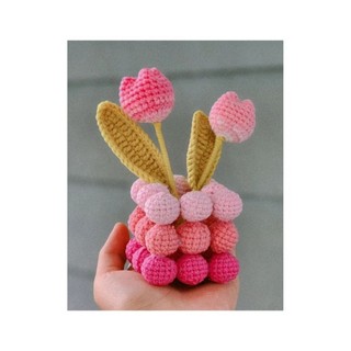 Chậu len rubik hoa tulip🌷