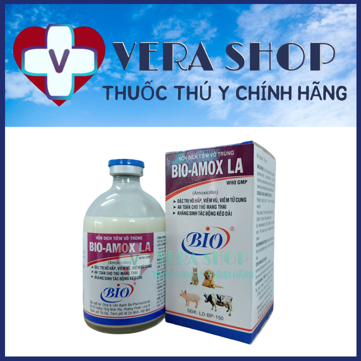BIO AMOX LA 100ML - Hô hấp - Dùng Cho Thú Y