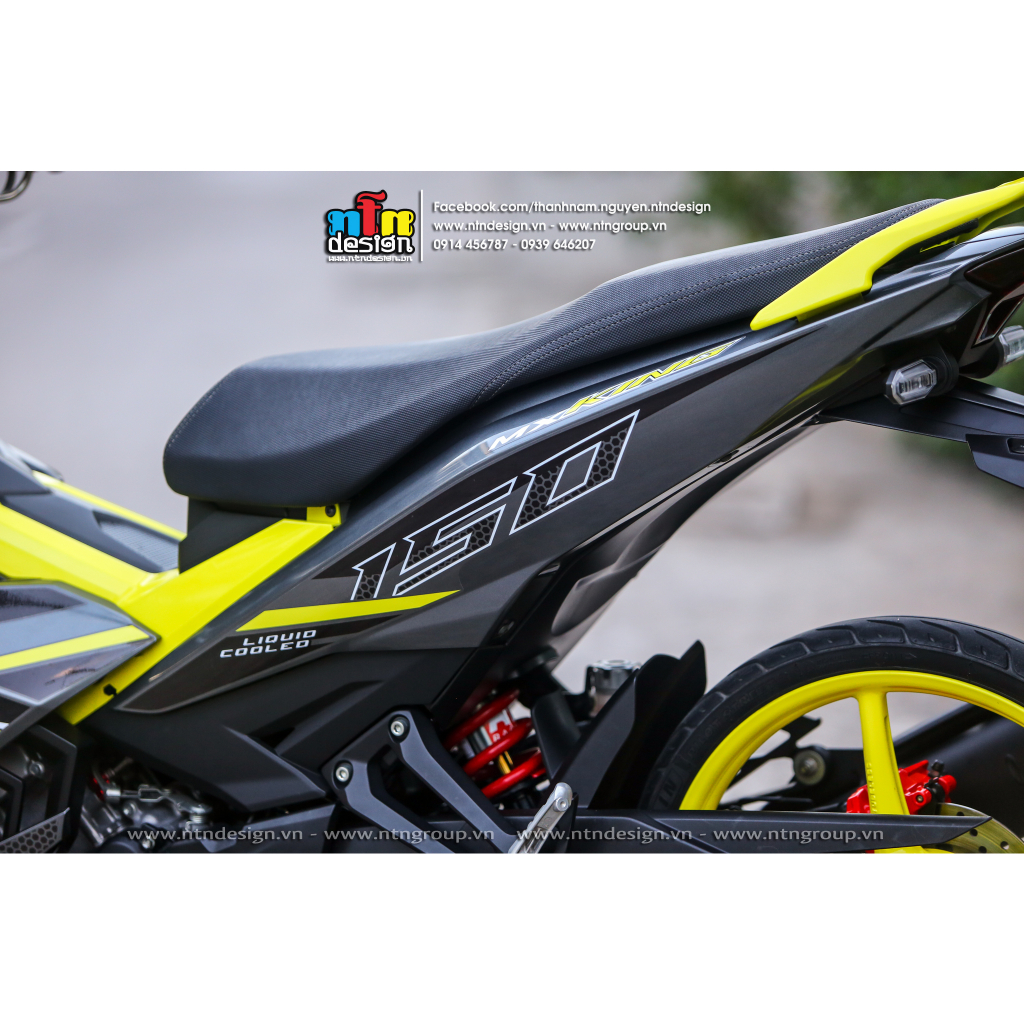 Tem Exciter 150 - mẫu MX KING Xám Vàng