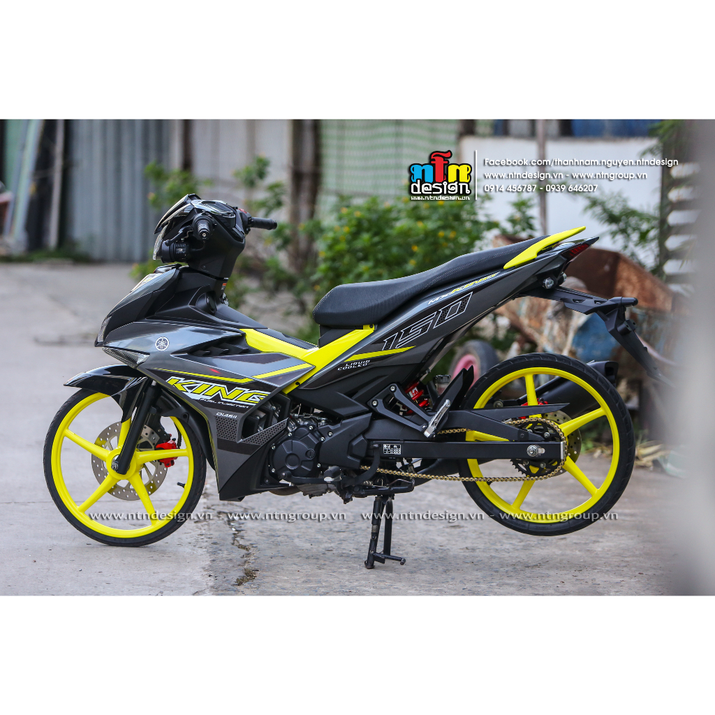 Tem Exciter 150 - mẫu MX KING Xám Vàng