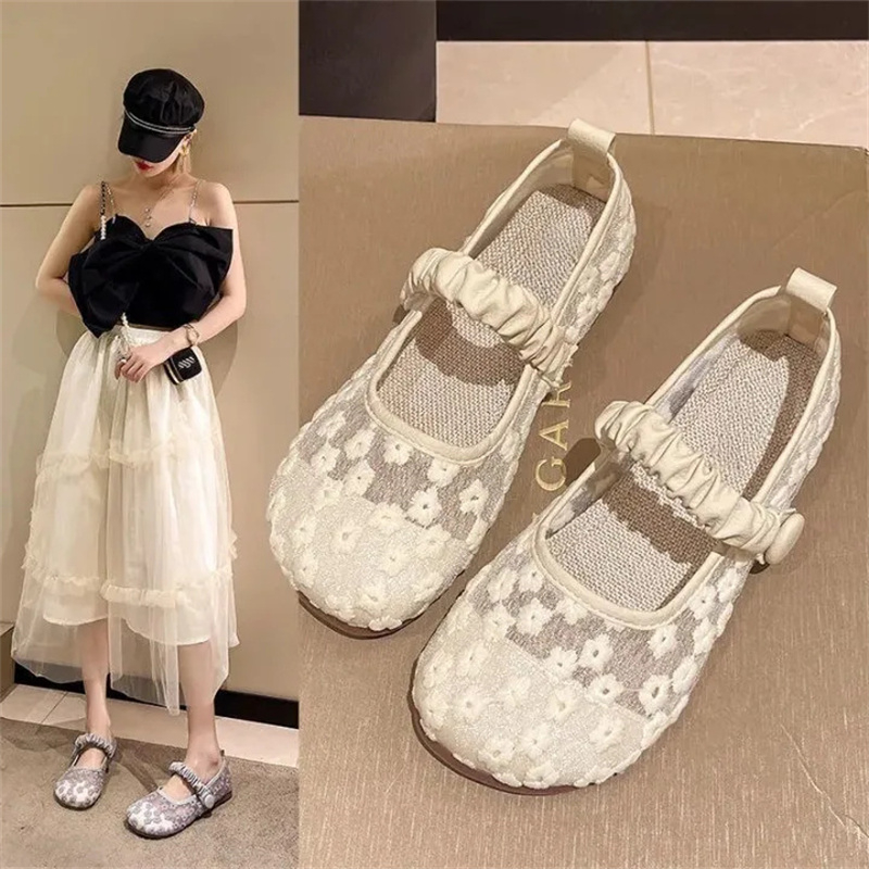 Giày búp bê nữ big size 40 - 43 đế bằng mũi vuông