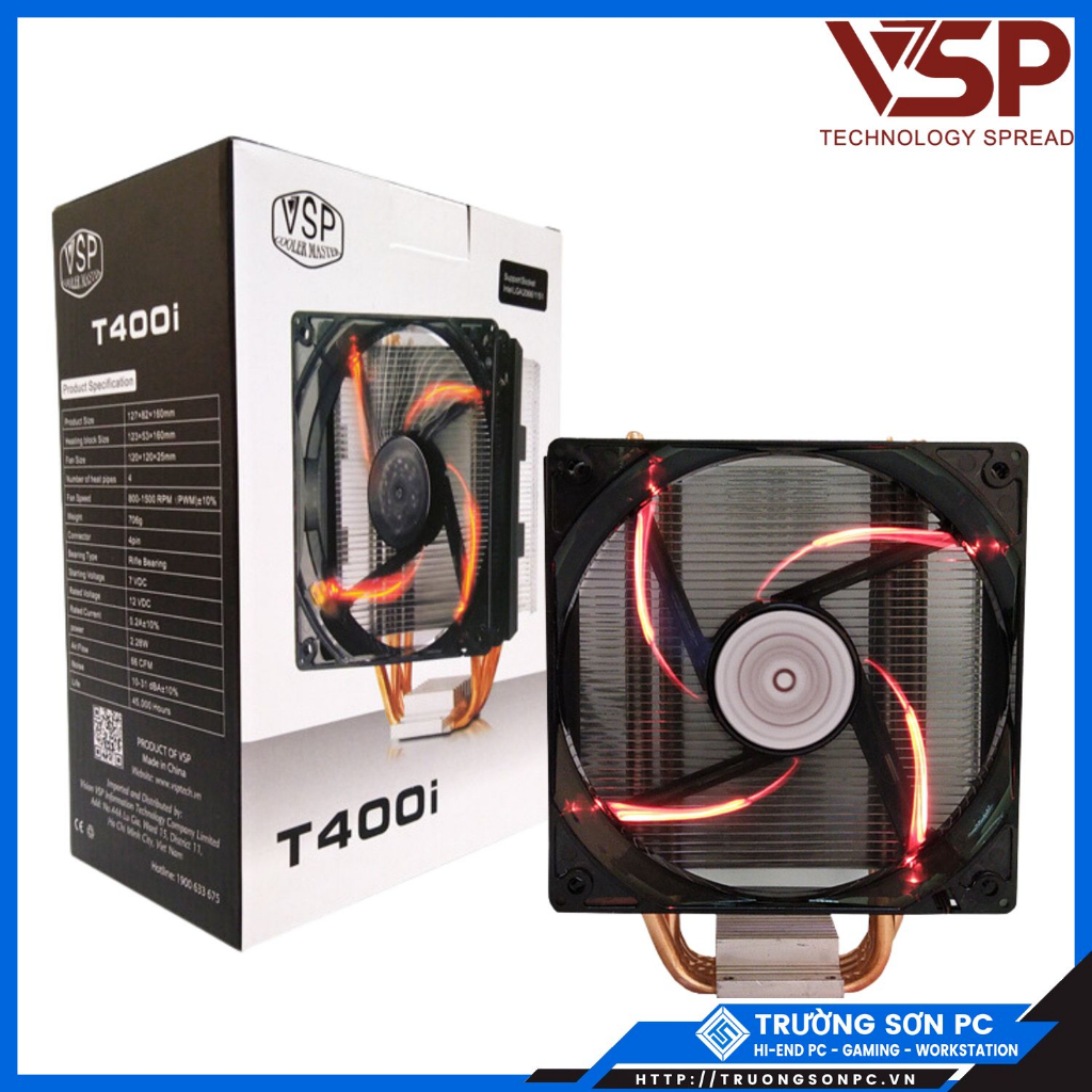 Tản Nhiệt Khí | Tản Nhiệt CPU Cooler Master - VSP T400i Có Led