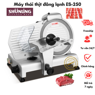 Máy thái thịt đông lạnh Shunling ES250 bán tự động công xuất 320W, thiết kế hợp kim nhôm, máy thái thịt chín, giò chả