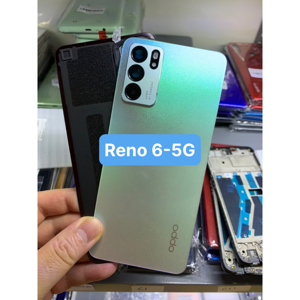 Bộ xương vỏ, kính lưng zin reno 6 - 5G kèm kính camera
