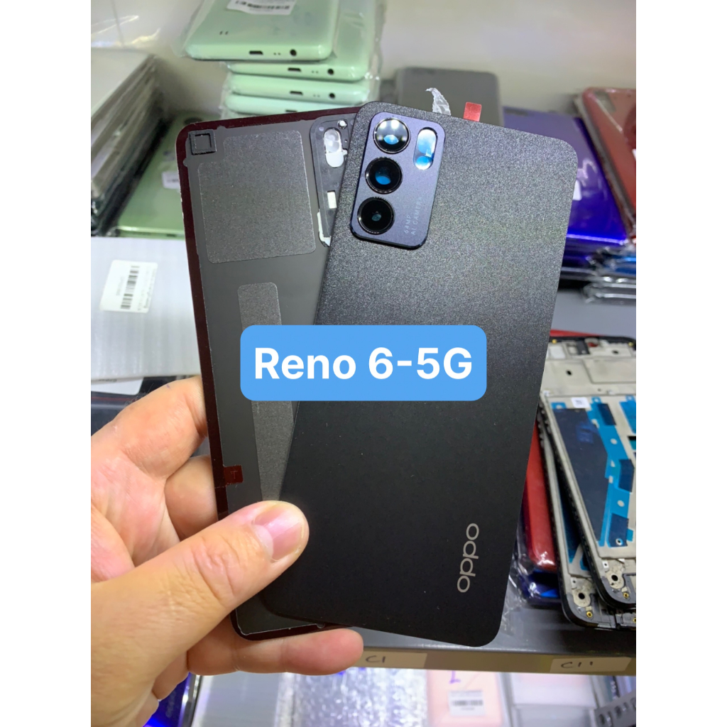 Bộ xương vỏ, kính lưng zin reno 6 - 5G kèm kính camera