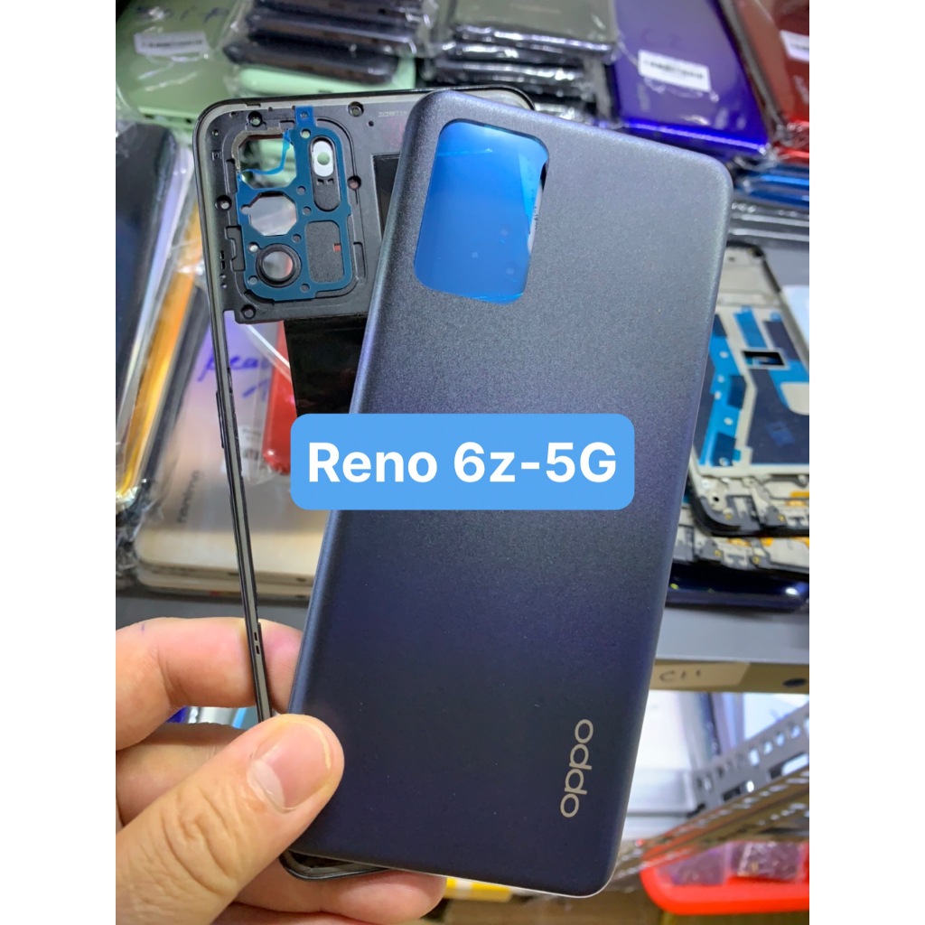 Bộ xương vỏ, lưng viền, miếng lưng, kính camera oppo Reno 6z - 5G / kèm phím bấm - khay sim