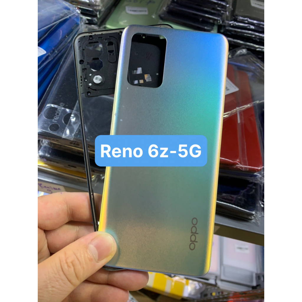 Bộ xương vỏ, lưng viền, miếng lưng, kính camera oppo Reno 6z - 5G / kèm phím bấm - khay sim